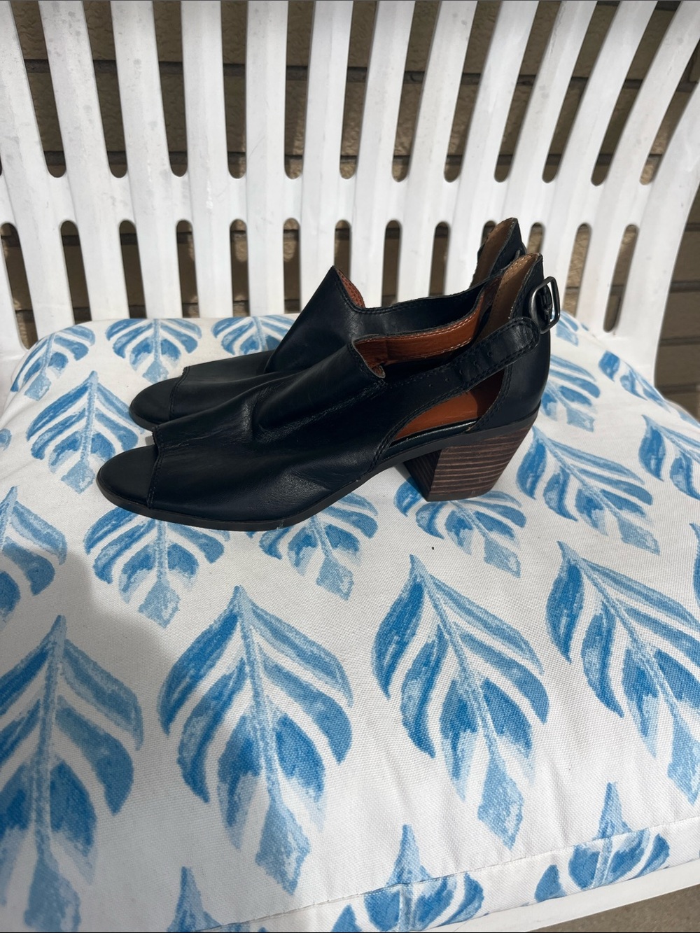 Lucky Brand Black Peep-Toe Slingback Heels